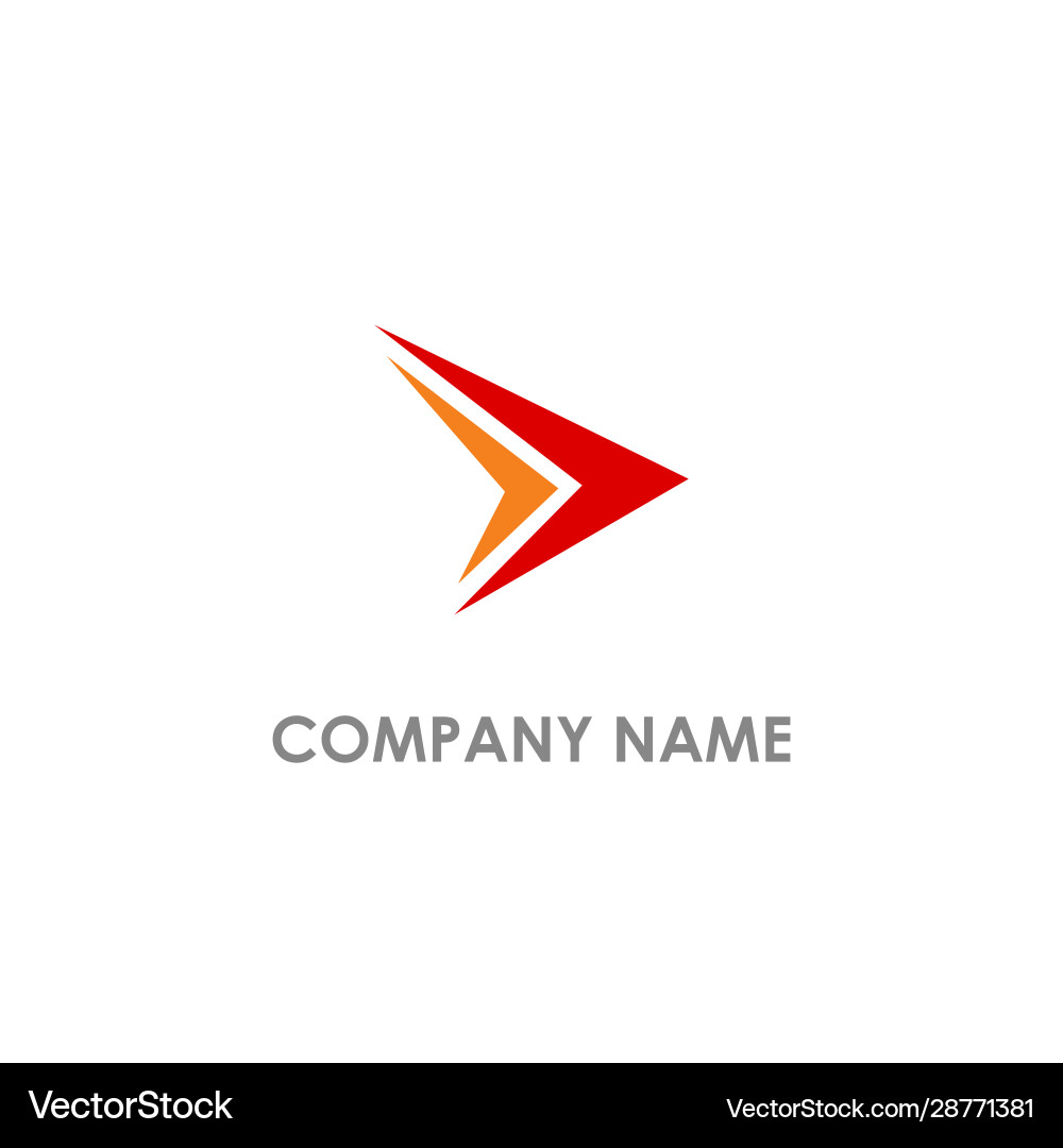 Right Triangle Arrow Logo Vector Image