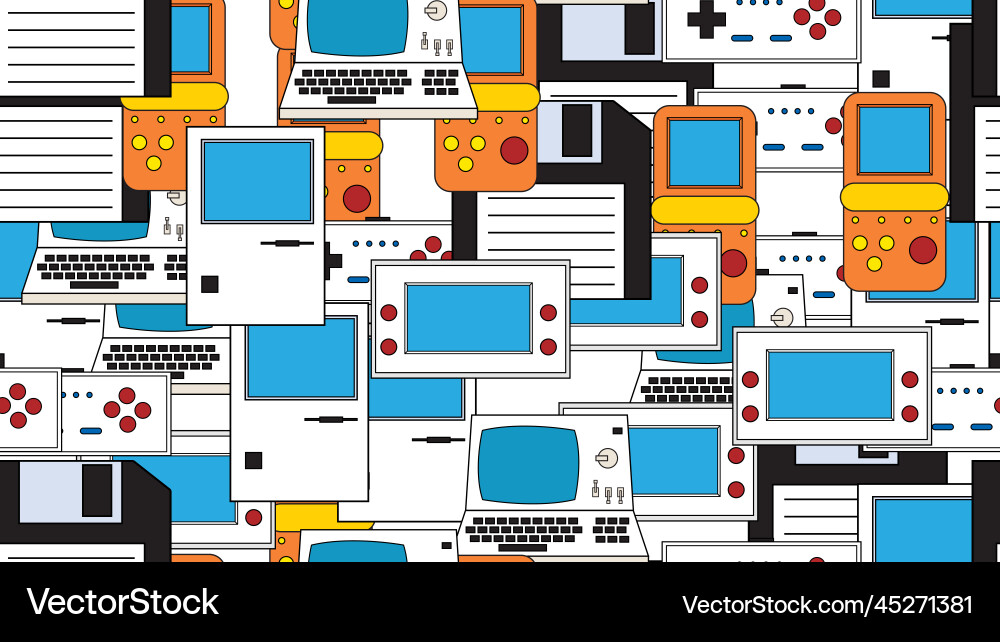 Seamless pattern endless with electronics Seamless pattern endless with electronics vector image