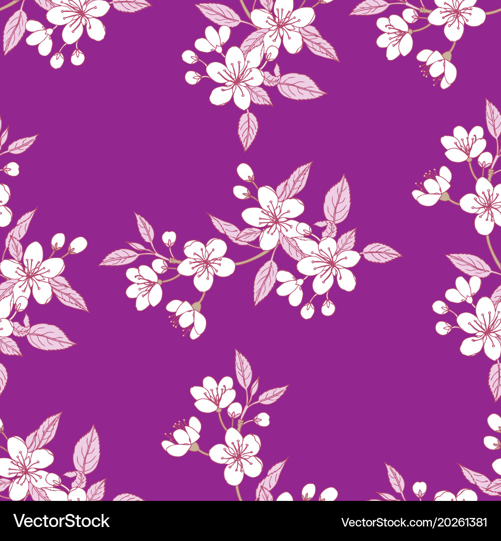 Seamless pattern with sakura vector image