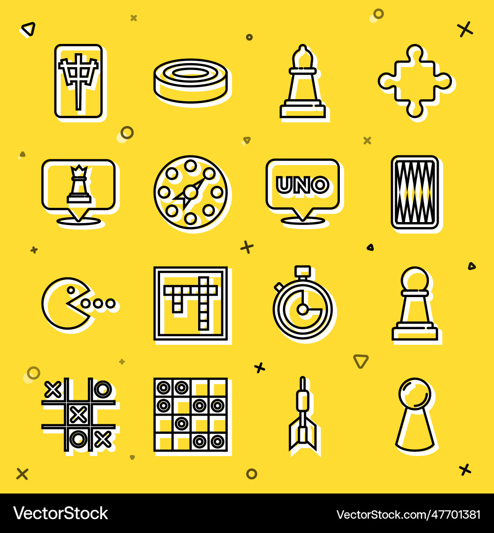 Set line chip for board game chess backgammon Set line chip for board game chess backgammon vector image