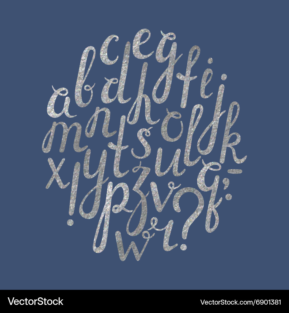Silver Punctuation Script Font vector image