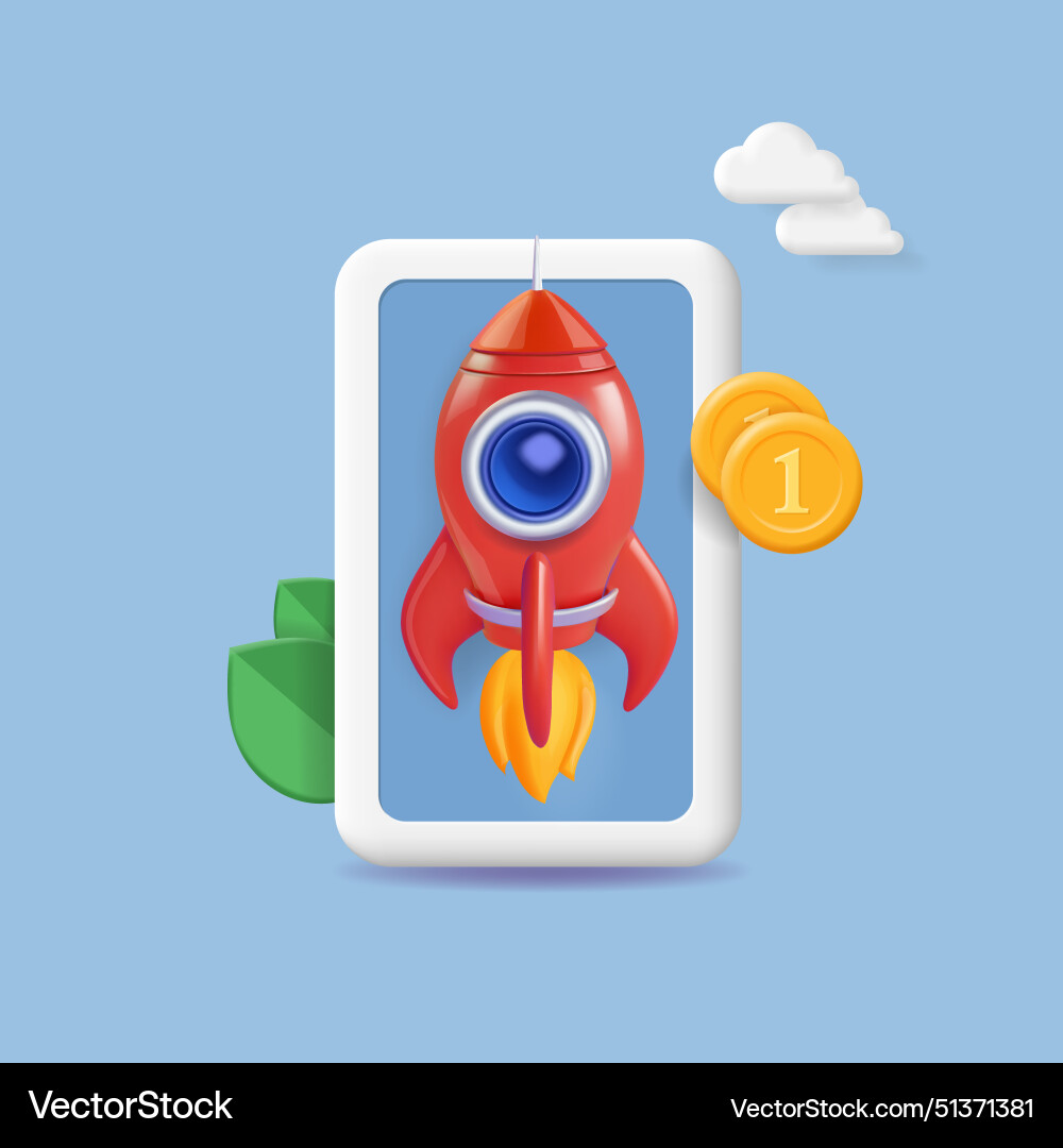 Start up concept for mobile app development Start up concept for mobile app development vector image