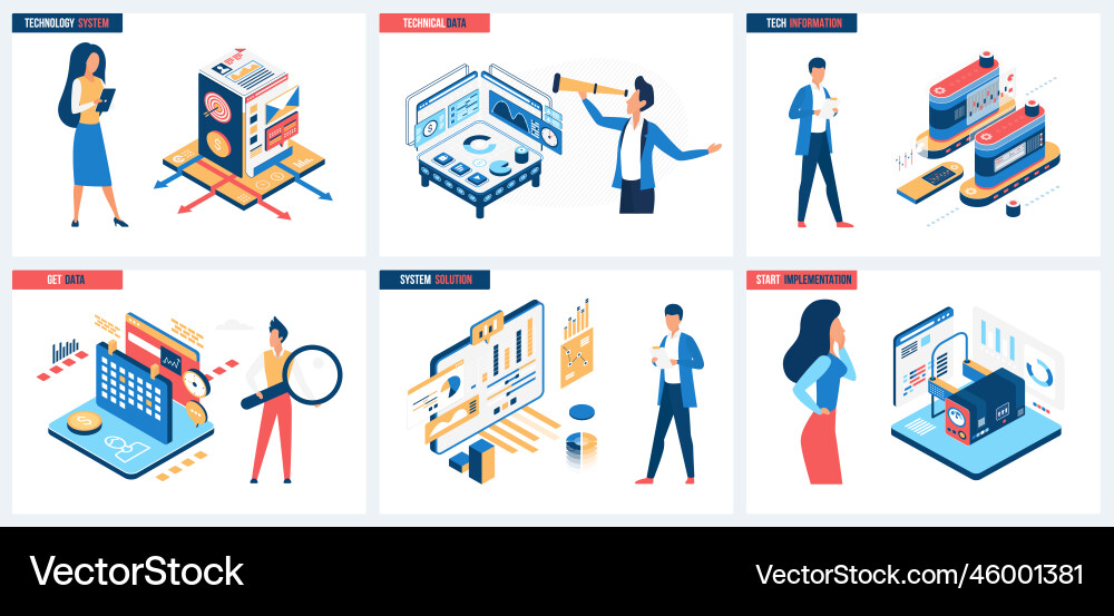 System Implementation & Data Analysis vector image