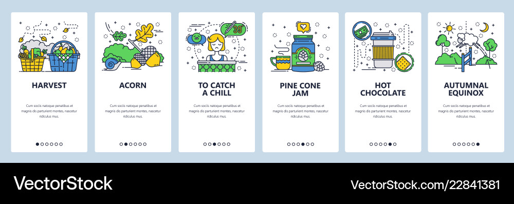 Web site linear art onboarding screens Vector Image
