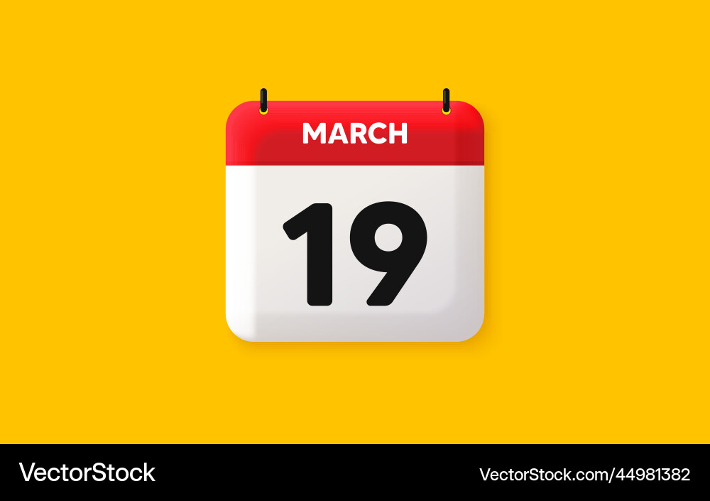 19th day of the month icon event schedule date vector image