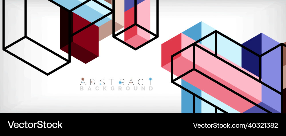 Abstract background 3d cubes cubic elements vector image