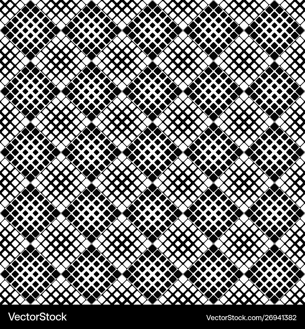 Black and white diagonal square pattern background Black and white diagonal square pattern background vector image