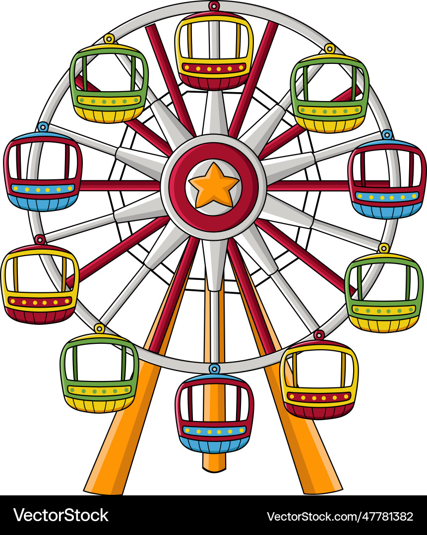 Buntes Riesenrad auf weißem Hintergrund Buntes Riesenrad auf weißem Hintergrund vektorbild