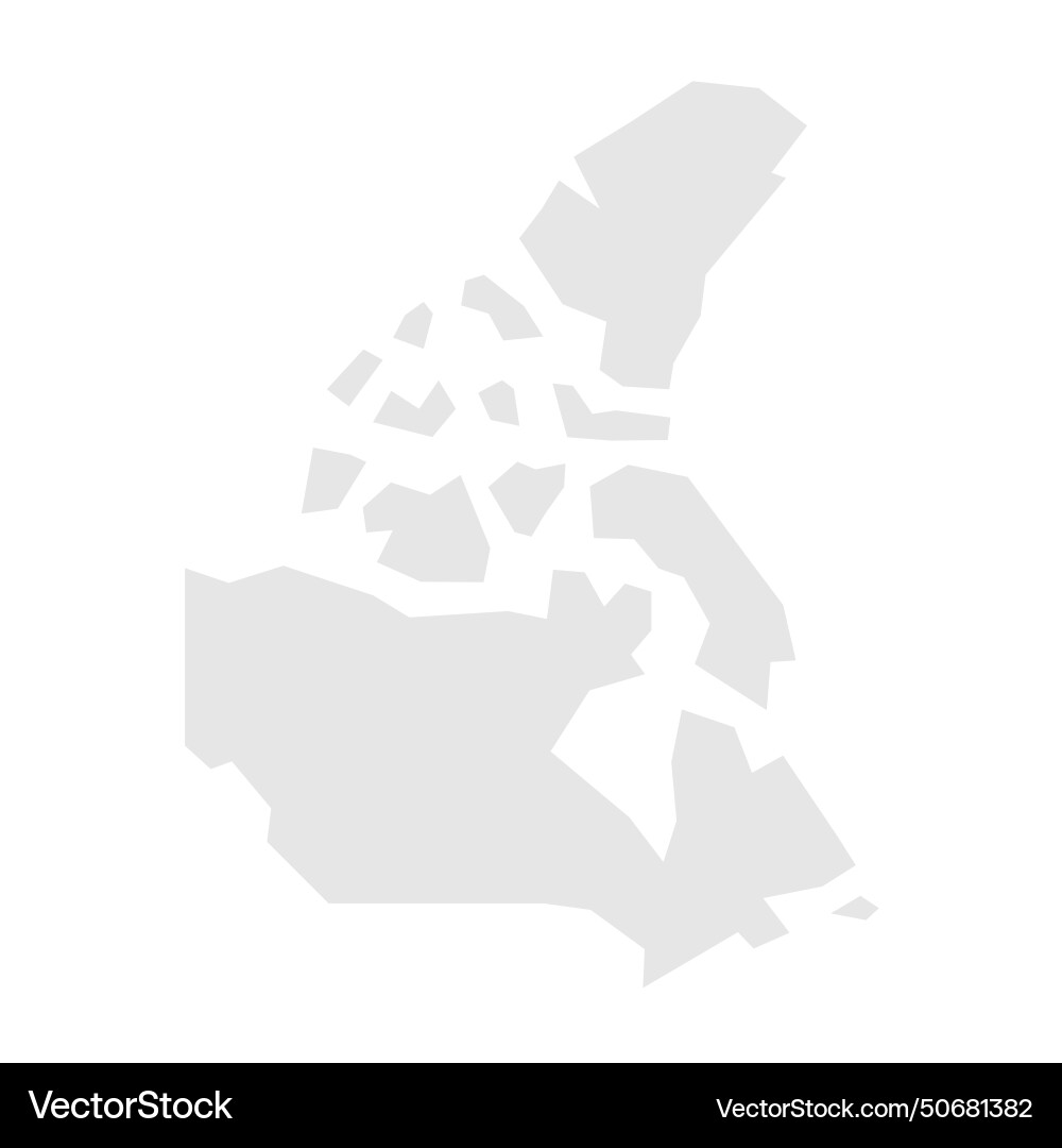 Canada simplified map Royalty Free Vector Image