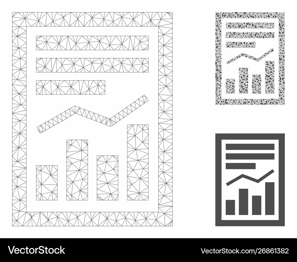 Chart report page mesh network model Chart report page mesh network model vector image