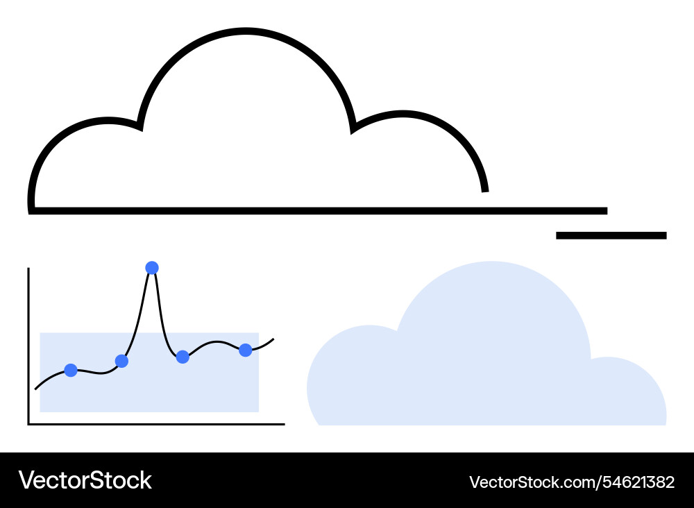 Cloud computing and data analytics represented Cloud computing and data analytics represented vector image