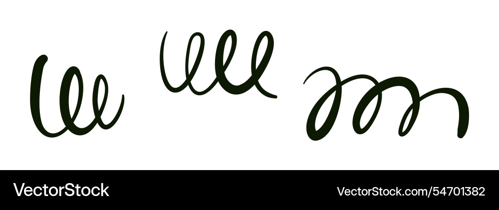Curved spring brush line with swash and flourish Vector Image