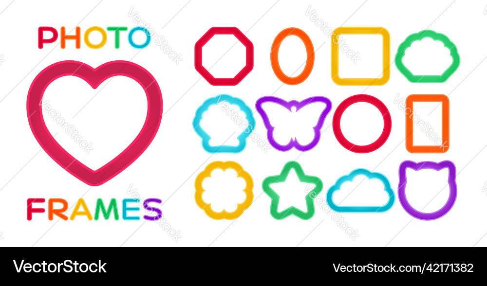 Cute Child Frames - Pastel Colors Vector Image