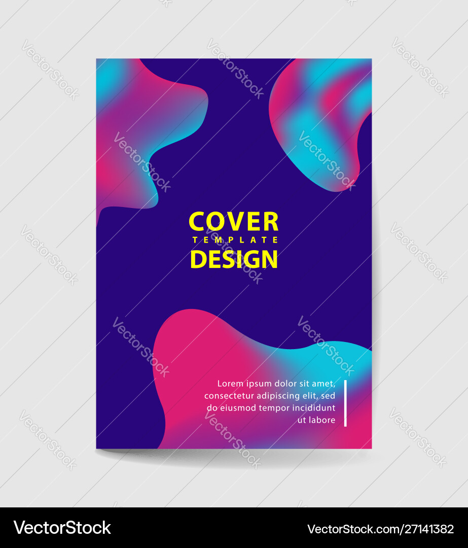 Dynamic colorful poster set with fluid shapes vector image
