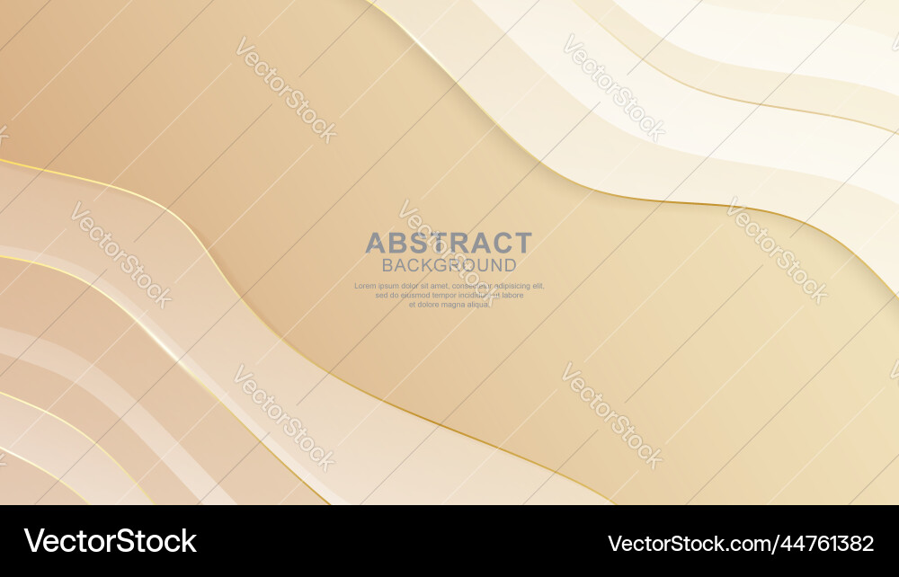 Elegant layered shape background with golden lines Vector Image