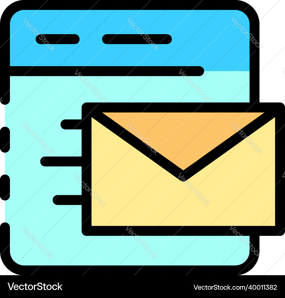 Email web application icon color outline Email web application icon color outline Vector Image