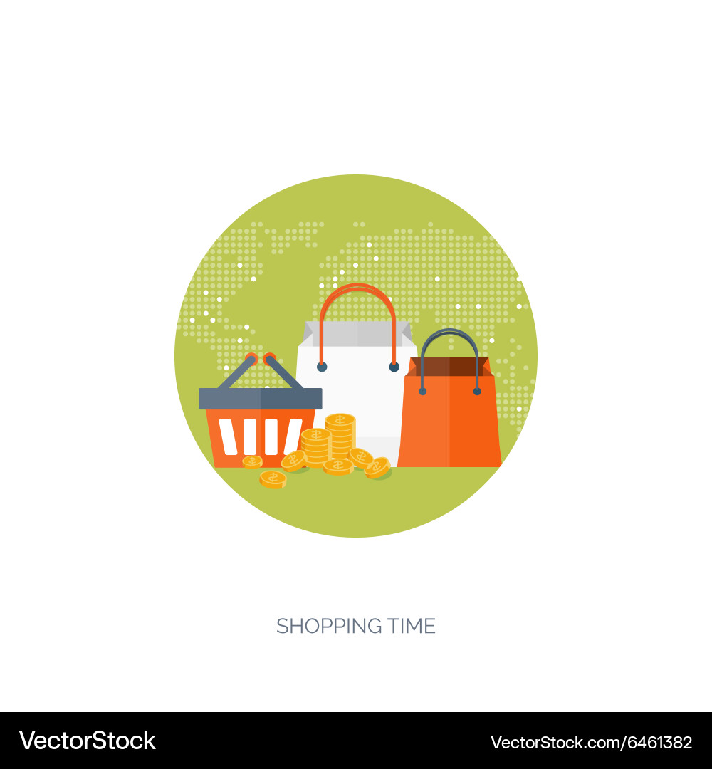 Flat header shopping web Vector Image