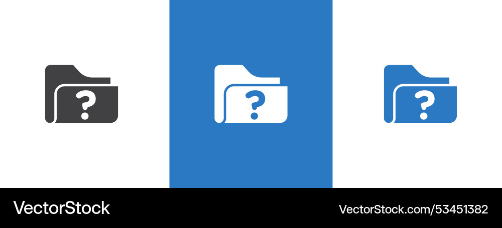 Folder with questionmark icon thin line Vector Image
