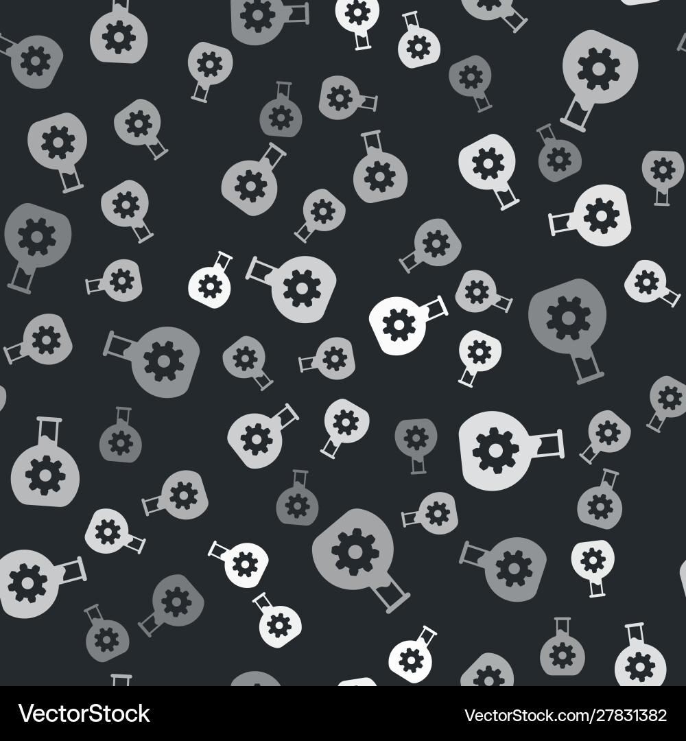 Grey bioengineering icon isolated seamless pattern Vector Image