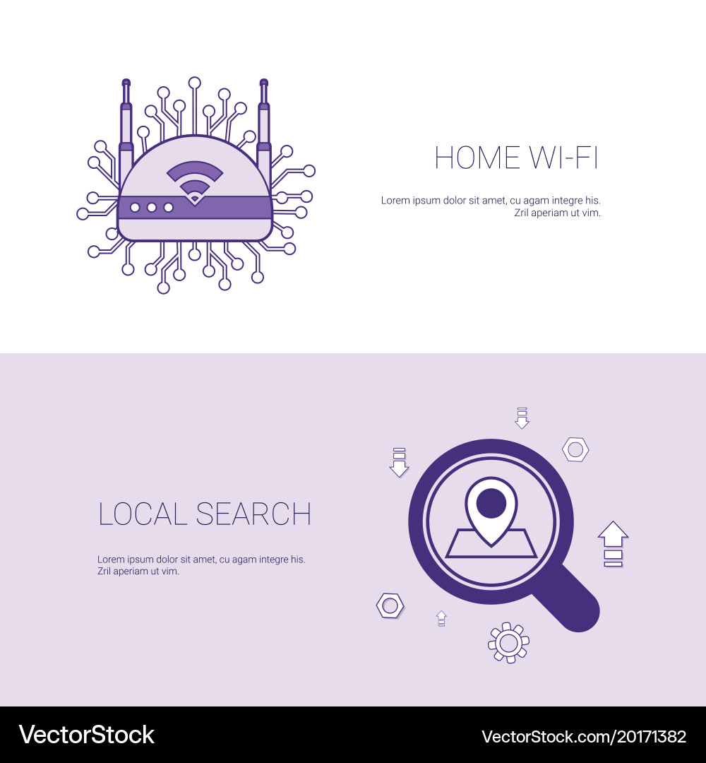 Home wifi and local search concept template web vector image