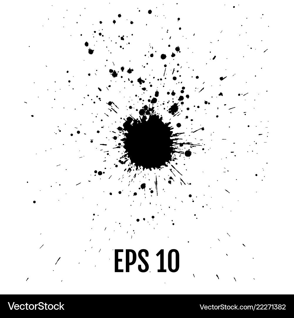 Ink splashes blots splatters all elements vector image