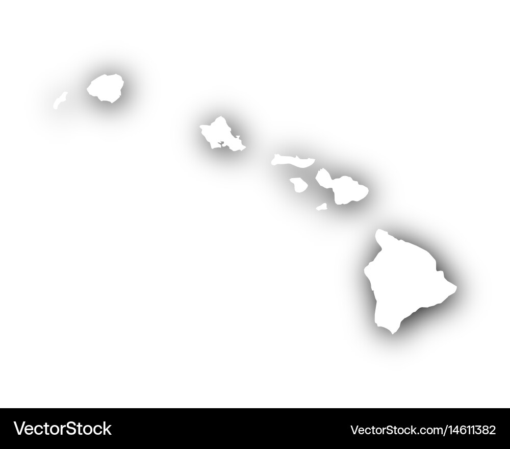 Map of hawaii with shadow Vector Image