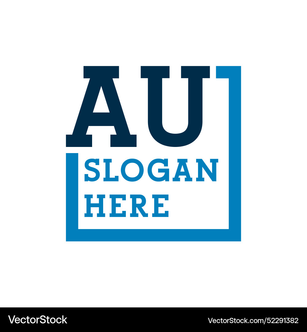 Minimal initials logo letters a and u au initial Vector Image
