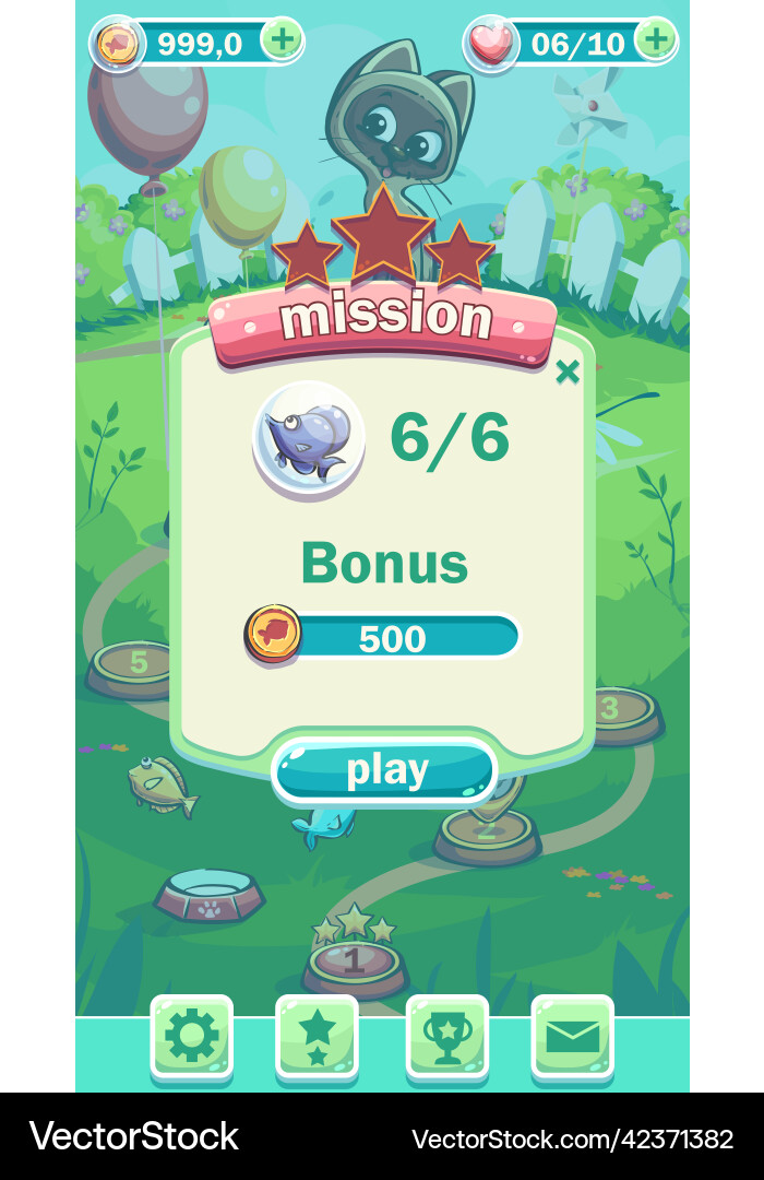 Mission game window the vertical background vector image