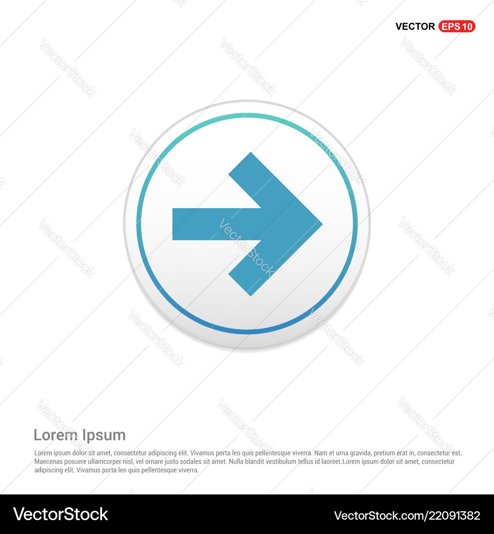 Next arrow icon - white circle button Vector Image
