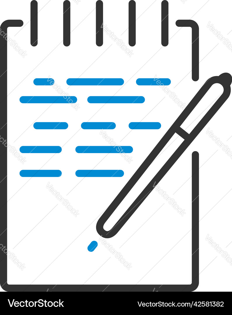 Notebook with pen icon Notebook with pen icon vector image