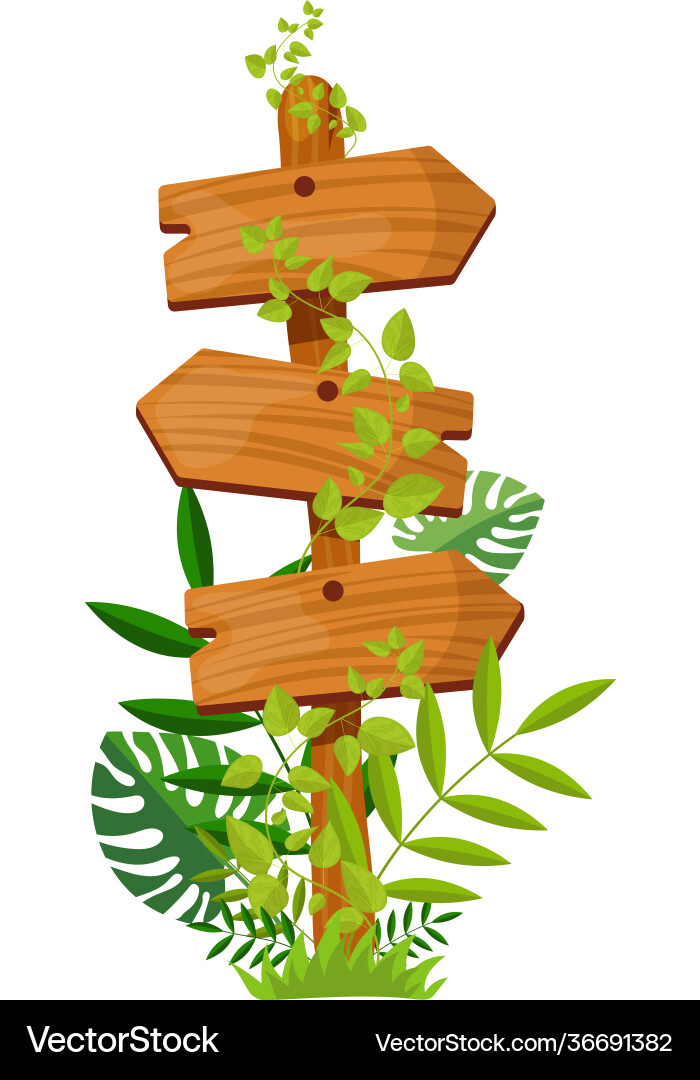 Road signs with branches frames game elements Road signs with branches frames game elements vector image