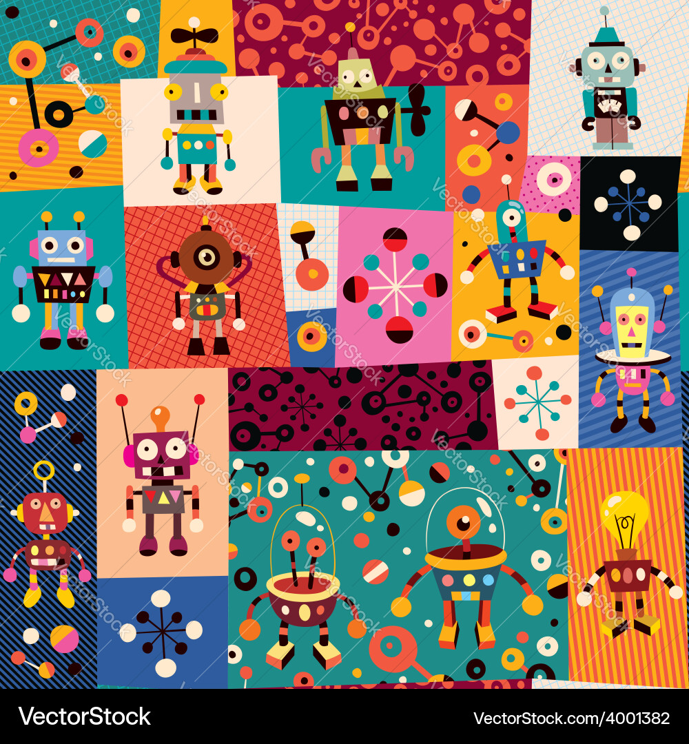 Robots pattern 2 Vector Image