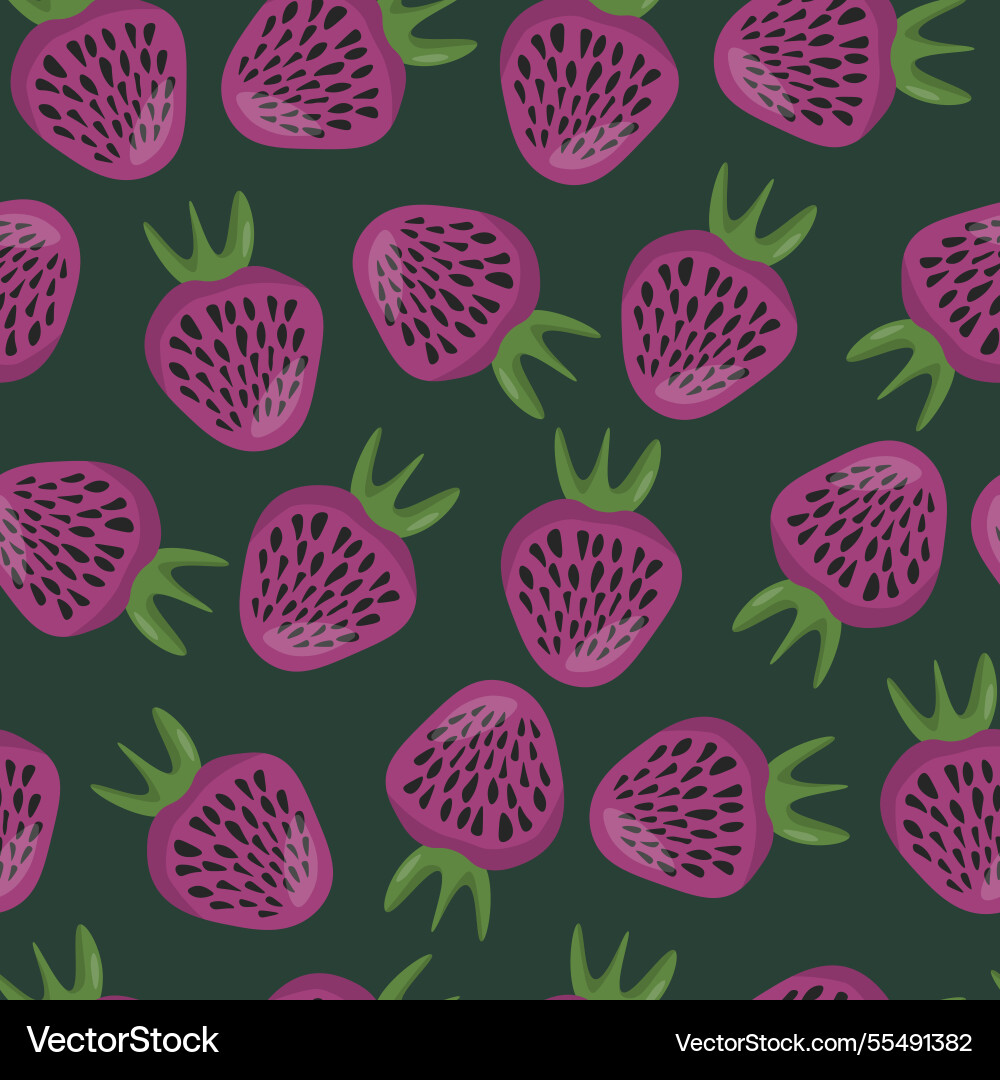 Seamless pattern with strawberry on color Seamless pattern with strawberry on color Vector Image