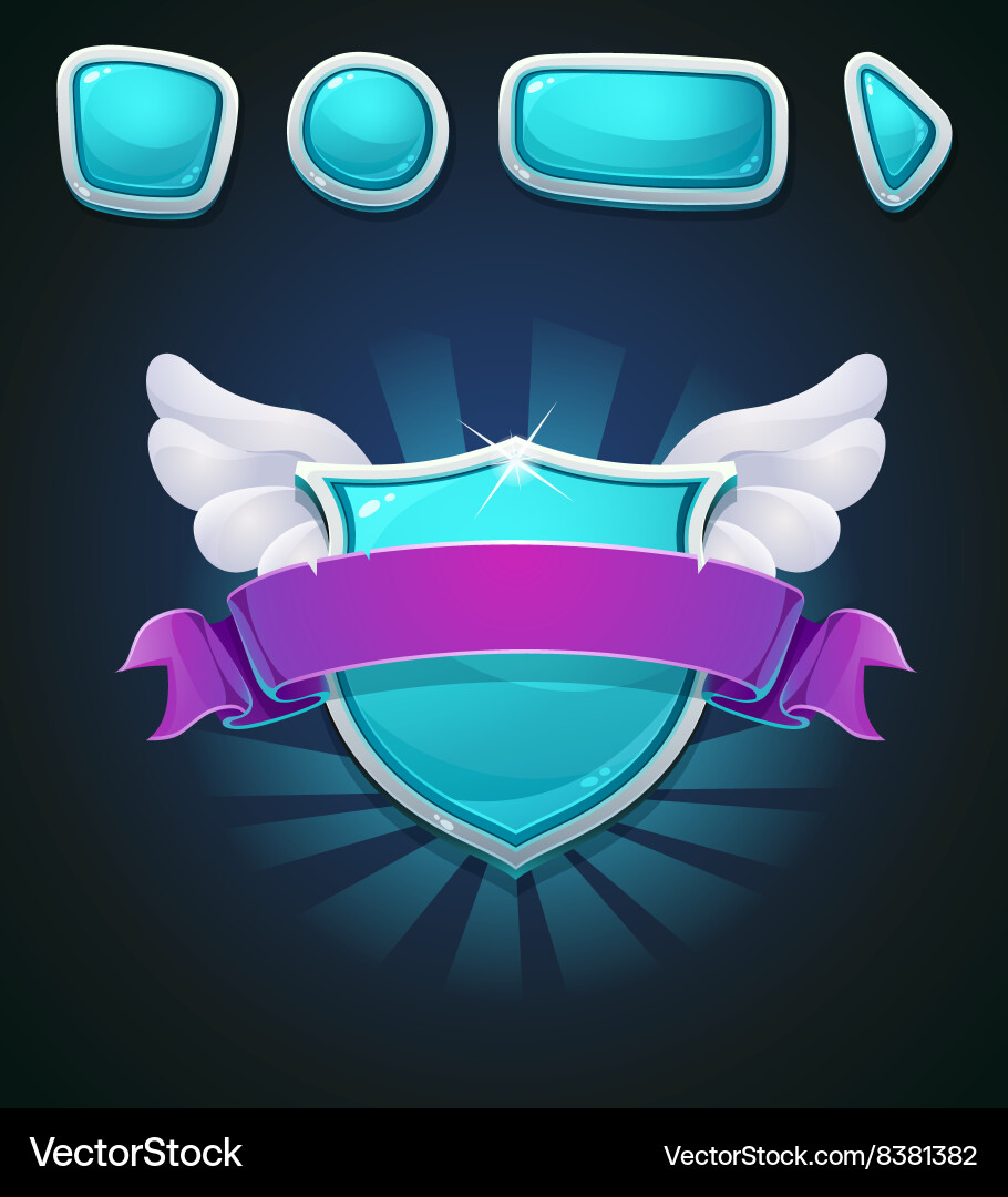Set element buttons and window Vector Image
