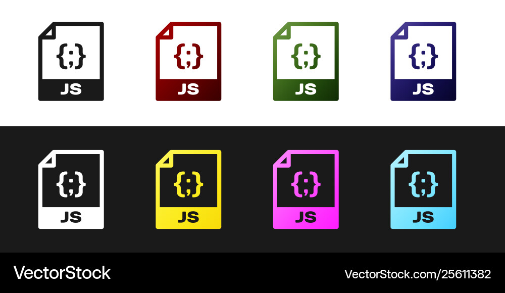 Set js file document icon download button Set js file document icon download button vector image