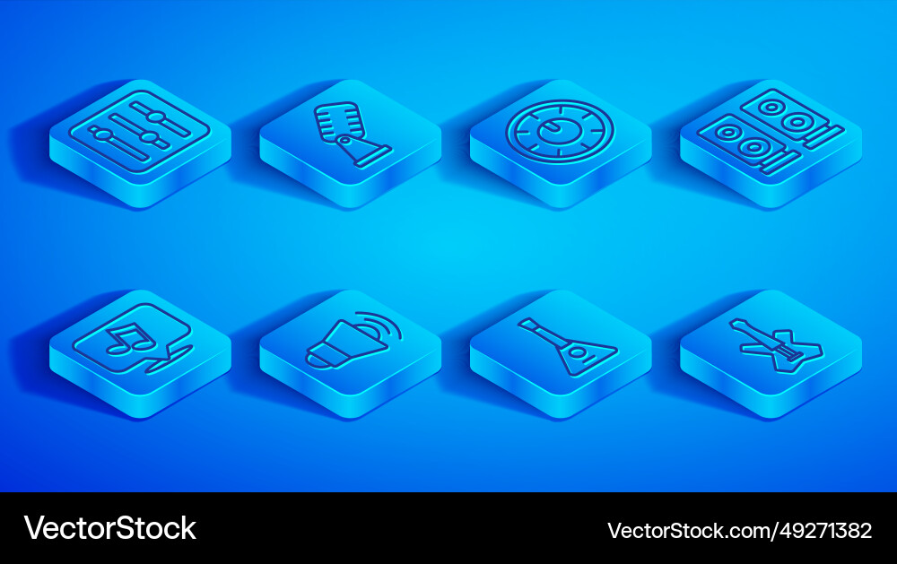 Set line sound mixer controller microphone Vector Image