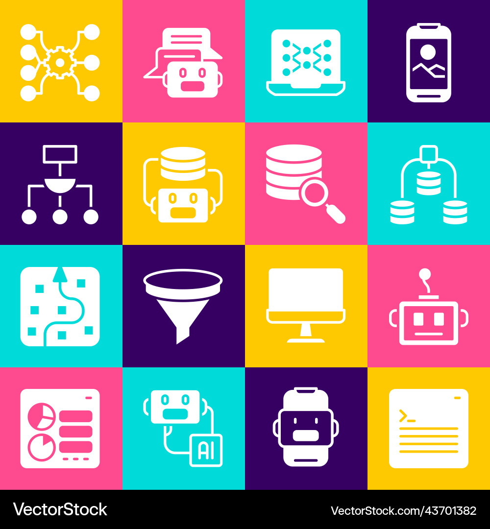 Set web developer programming code artificial vector image