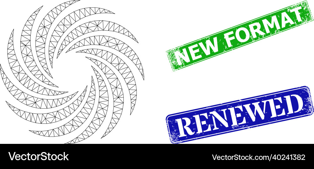 Textured new format seals and triangle mesh Textured new format seals and triangle mesh vector image