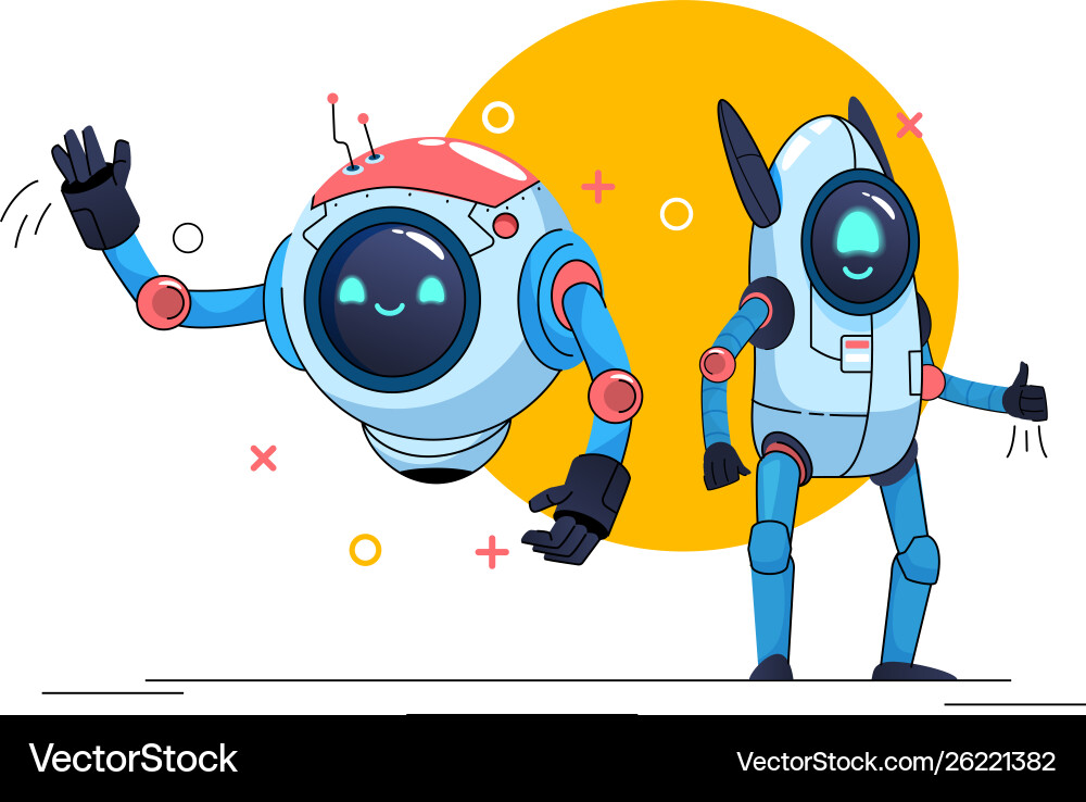 Two game style robots vector image
