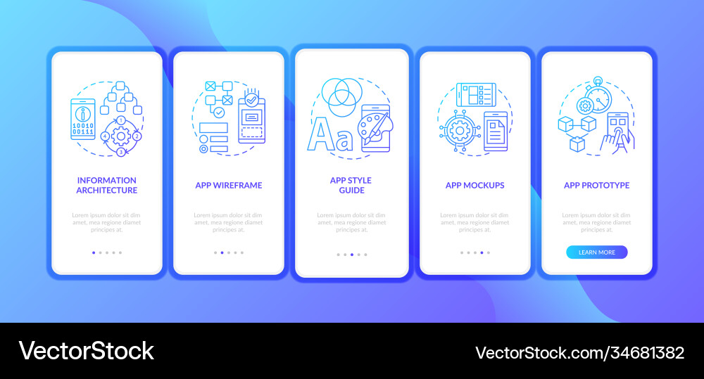Ui and ux design steps onboarding mobile app page Ui and ux design steps onboarding mobile app page vector image