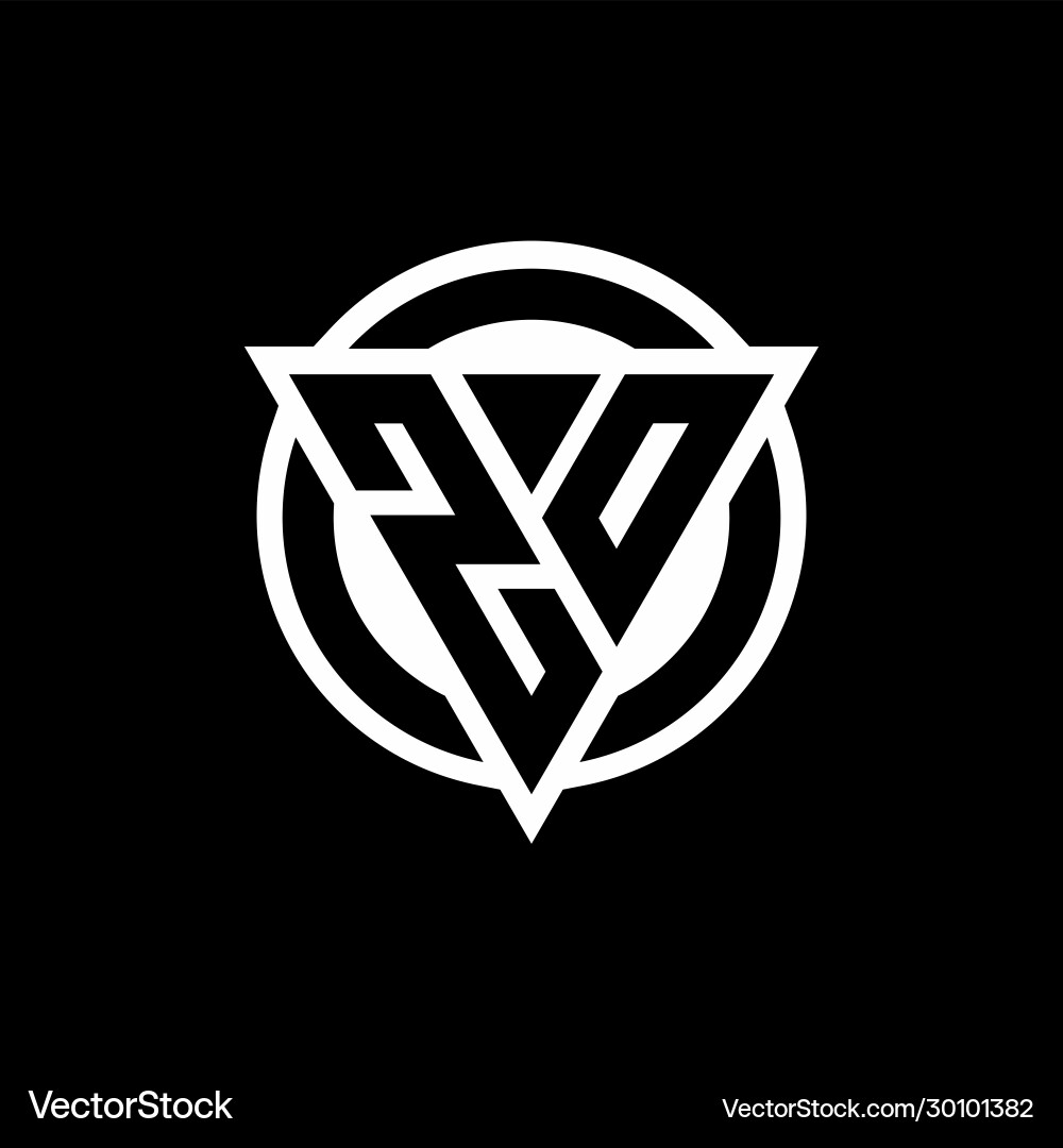 Zo logo with negative space triangle shape Vector Image