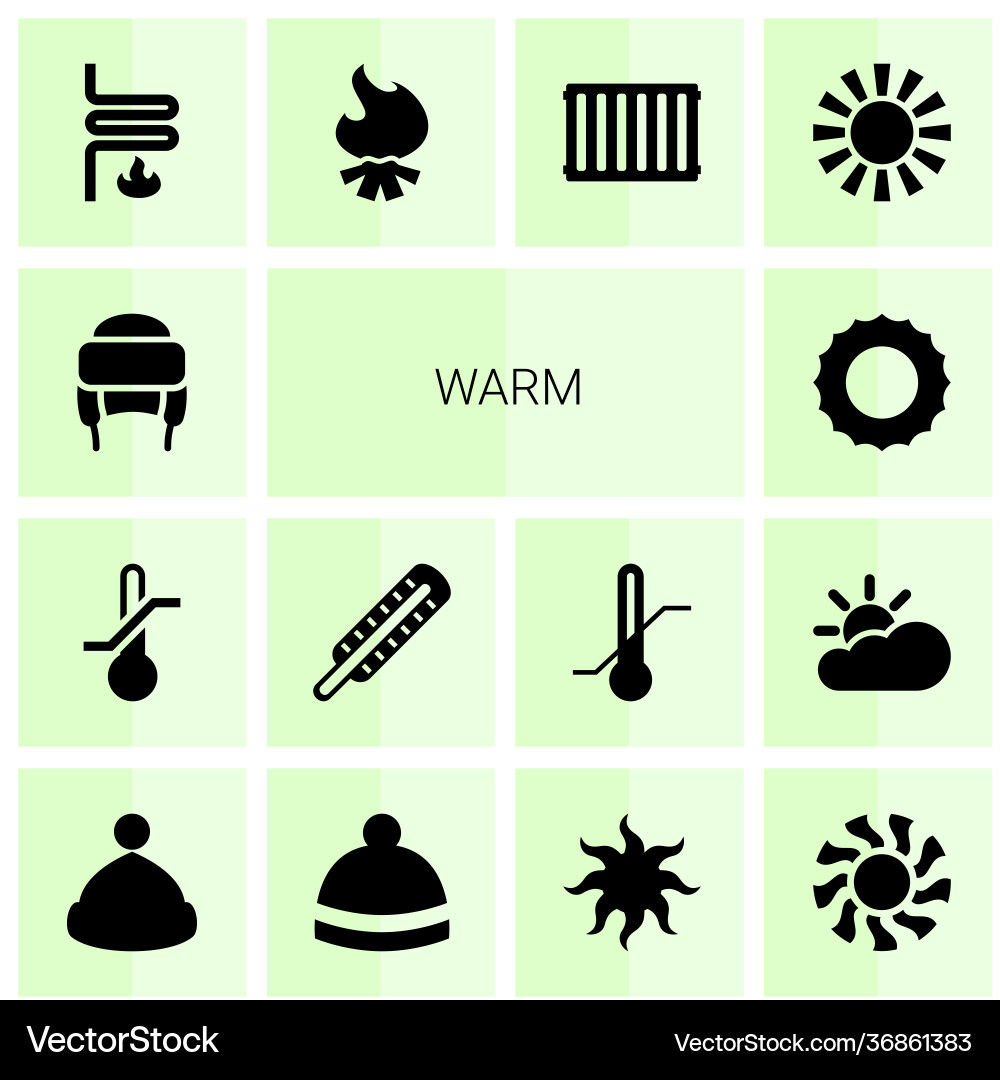 14 warm icons (36861383) – Free Vector | VectorStock