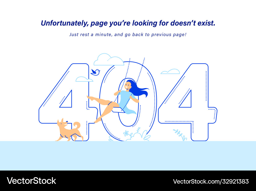 404 error web page design line art 404 error web page design line art vector image