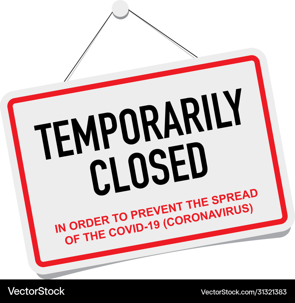 Büro vorübergehend geschlossen sign coronavirus news Büro vorübergehend geschlossen sign coronavirus news vektorbild