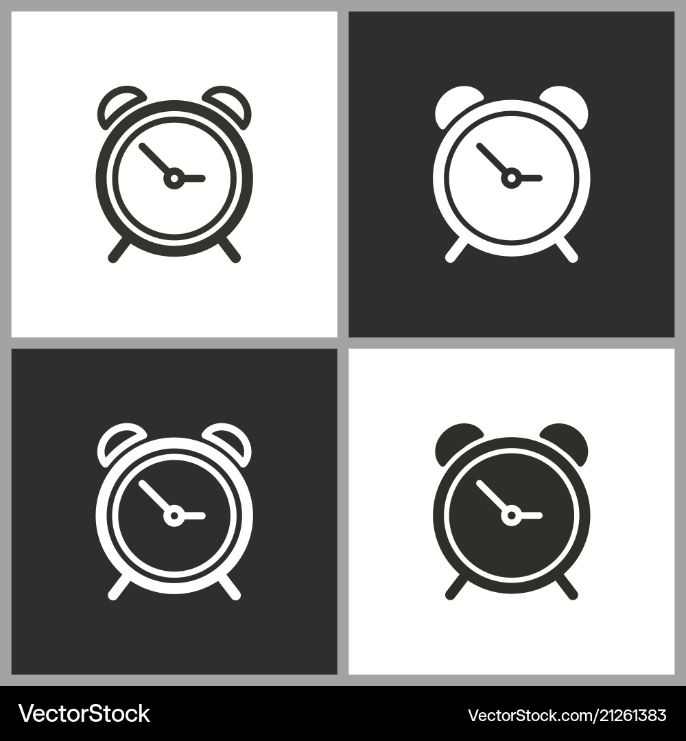 Circular alarm clock icon button Vector Image