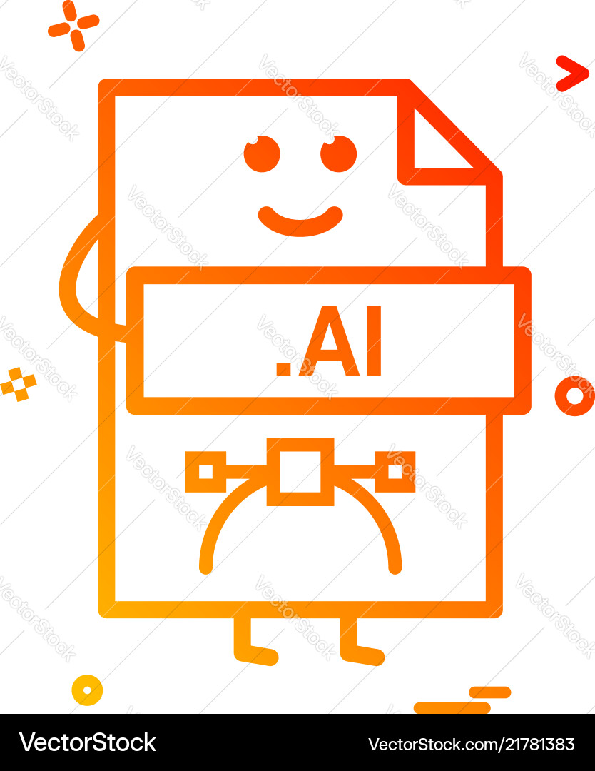 Computer ai file format type icon design Computer ai file format type icon design vector image