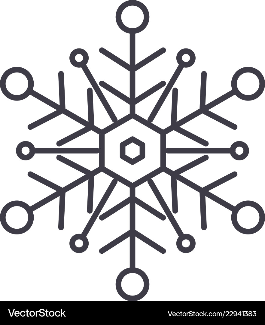 Elegant Snowflake Line Art Vector Image
