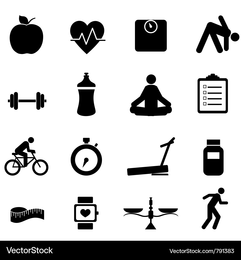 Fitness- und Gesundheitsikonen vektorbild