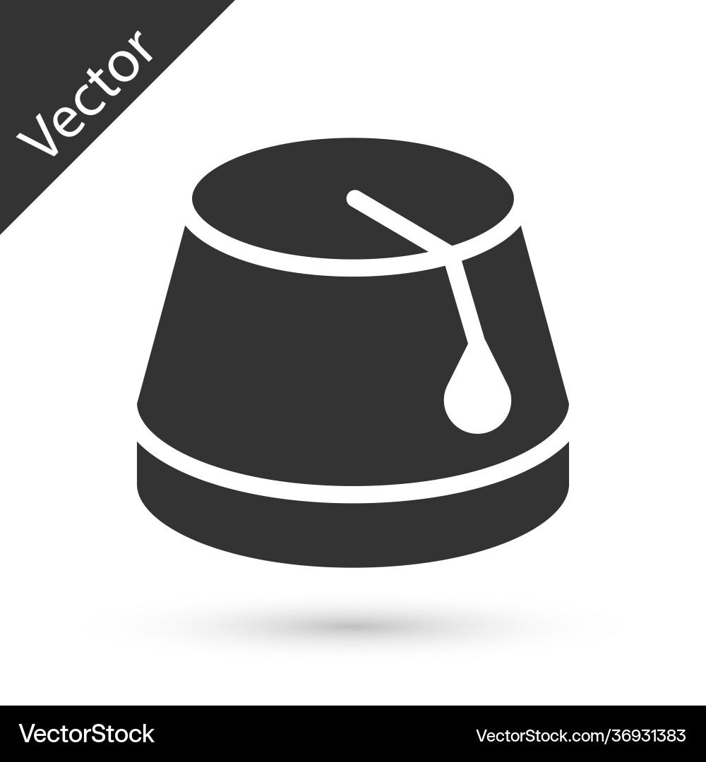 Grey turkish hat icon isolated on white background Grey turkish hat icon isolated on white background vector image