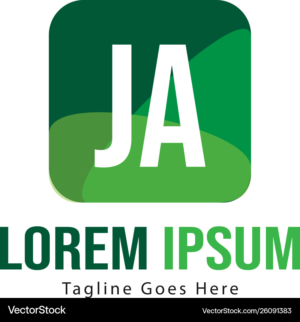 Initial ja logo template with modern frame Vector Image